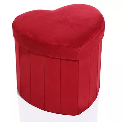 BELSEDIA Hocker Herzform Velours-Optik H.<br><br>Ca.39cm - Page 1 