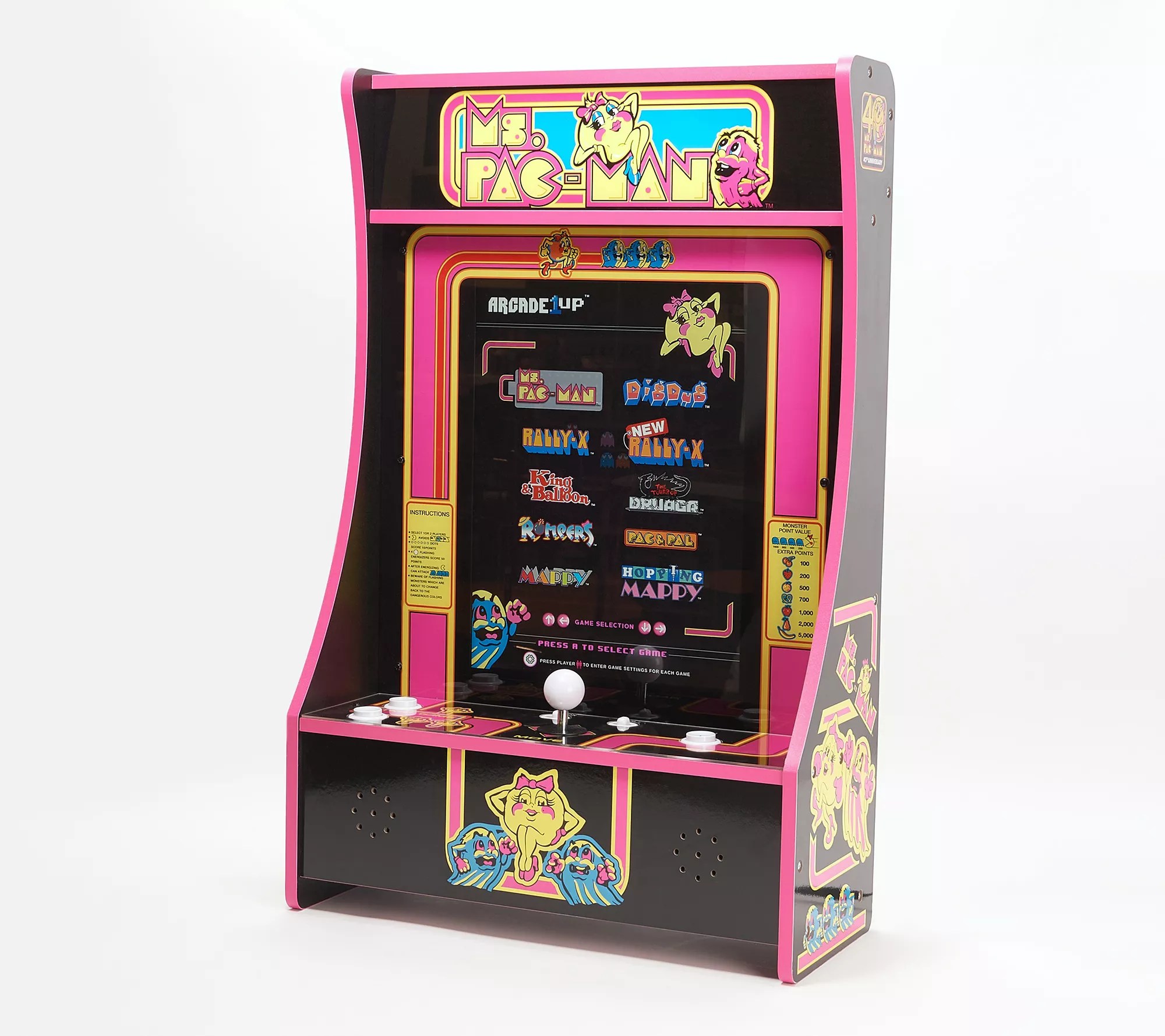 Ms pacman is an arcade video game . Arcade1up 10 Game Partycade Plus Portable Home Arcade Machine Qvc Com
