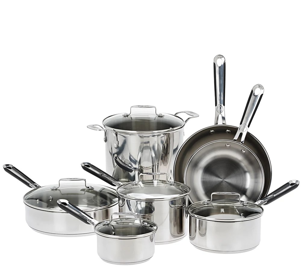 Emeril 12 Piece Stainless Steel Cookware Set Qvc Com