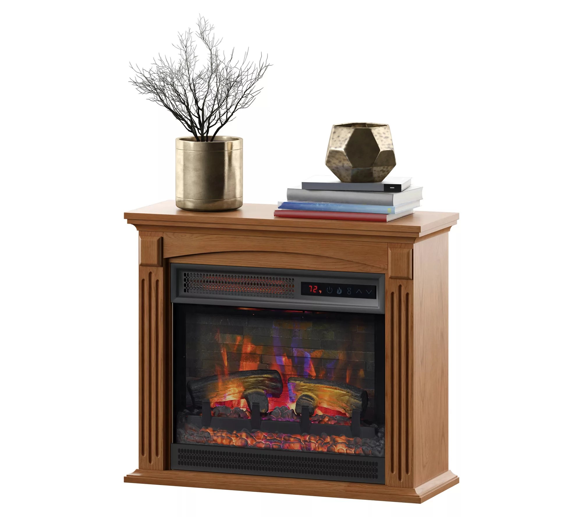 Duraflame 31 5 In W Cherry Infrared Quartz Electric Fireplace In The Electric Fireplaces Department At Lowes Com