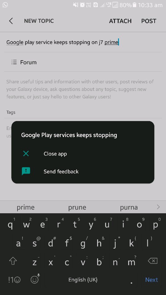 Google play services keep stopping on my samsung smartphone. Google play service keeps stopping on j7 prime - Samsung ...
