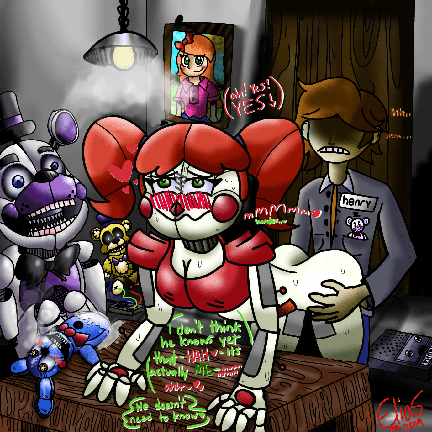Post 3423854: Bon_Bon Circus_Baby EliasTheCommonFellow Elizabeth_Afton Five_Nights_at_Freddys Five_Nights_at_Freddys:_Sister_Location Fredbear_plush Funtime_Freddy Henry