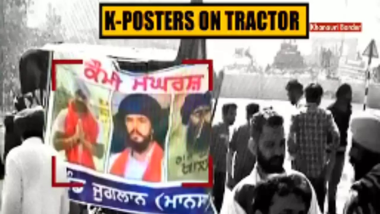 farmers protest posters bearing khalistani leaders amritapal bhindranwales photos spotted