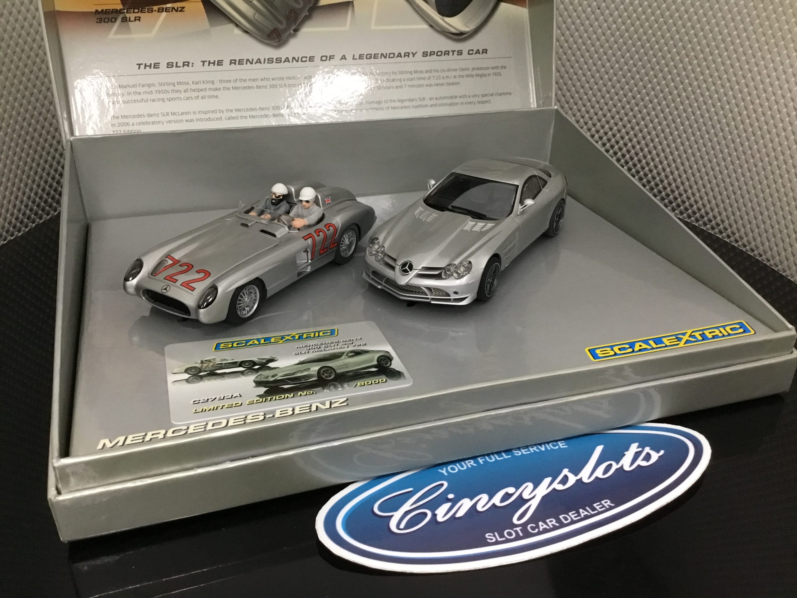 Scalextric C2783A Mercedes 2 Car Set 1955 Mille Miglia 1/32 Slot Car.