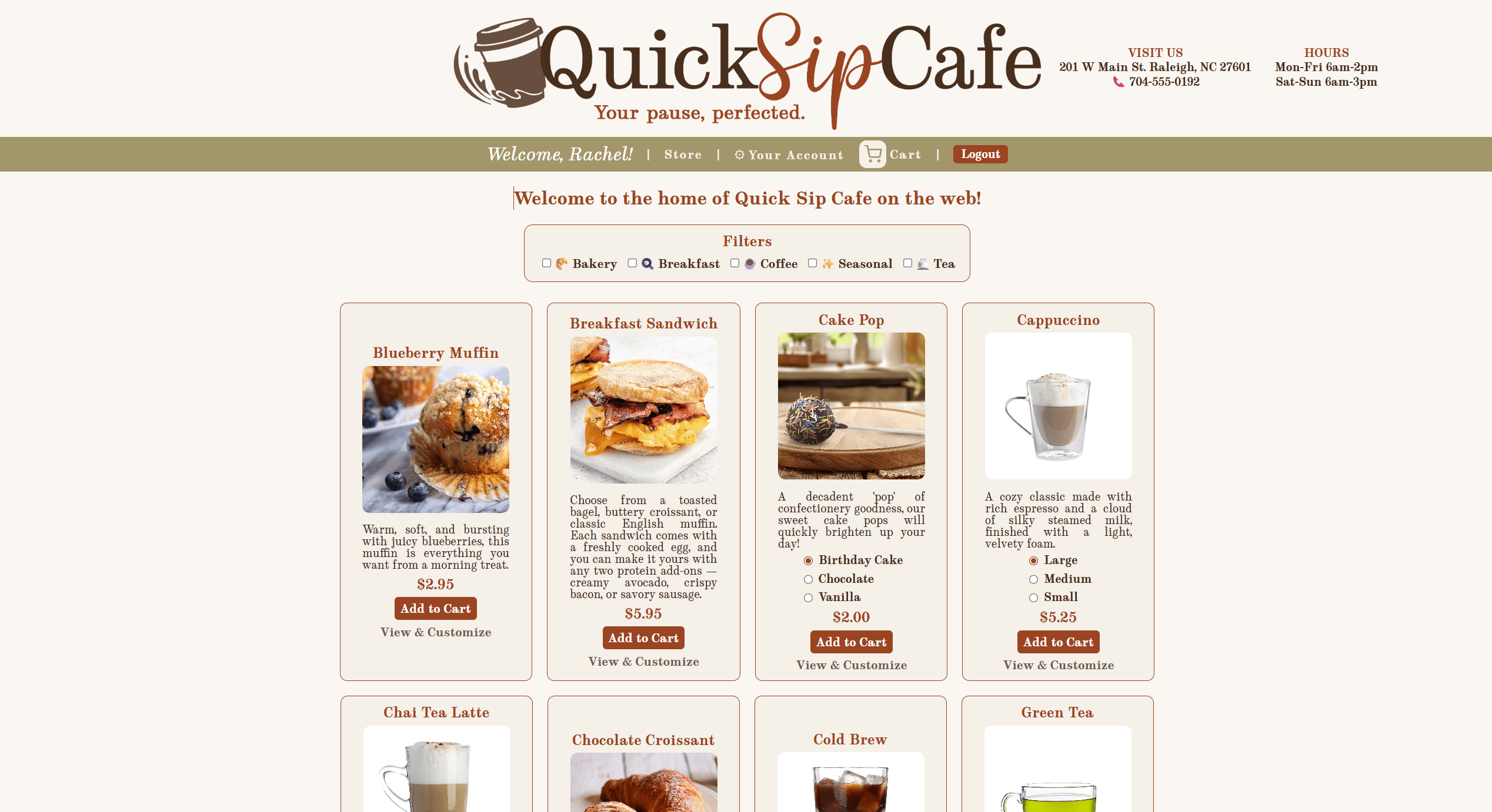 Customer Storefront screenshot