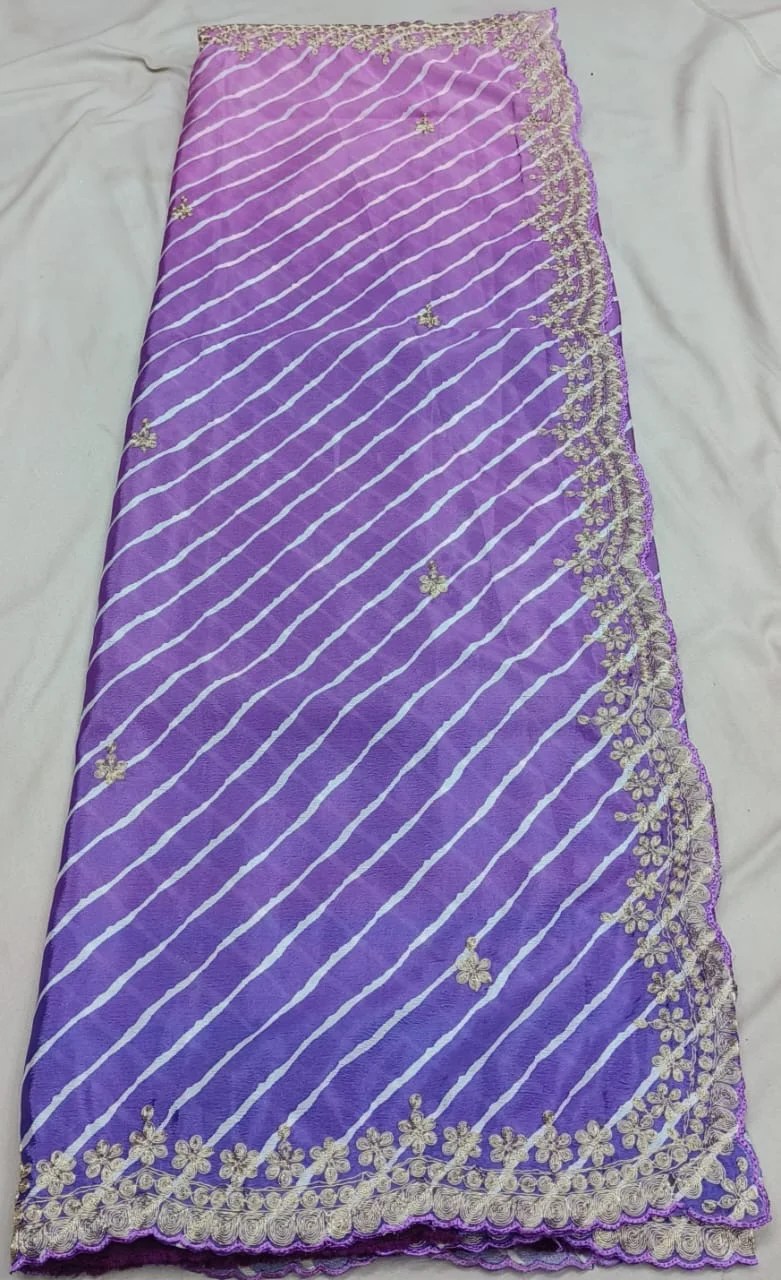Chinon Lehariya Pita Work Saree