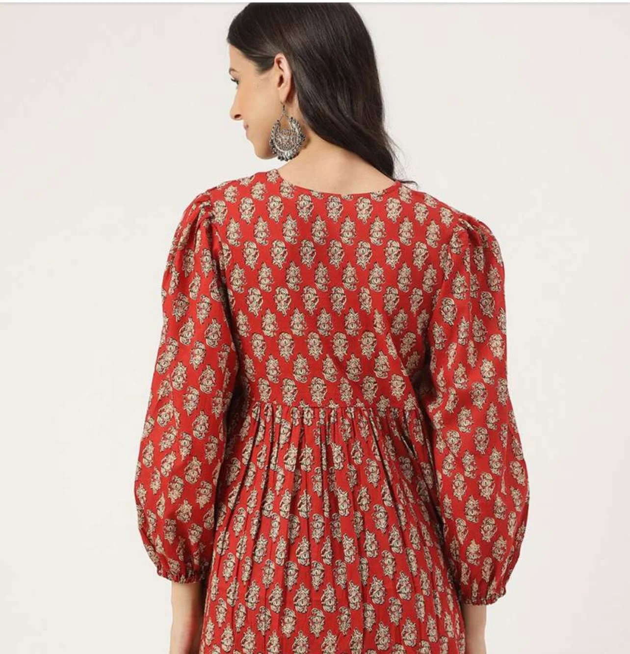 Red longline a-line top