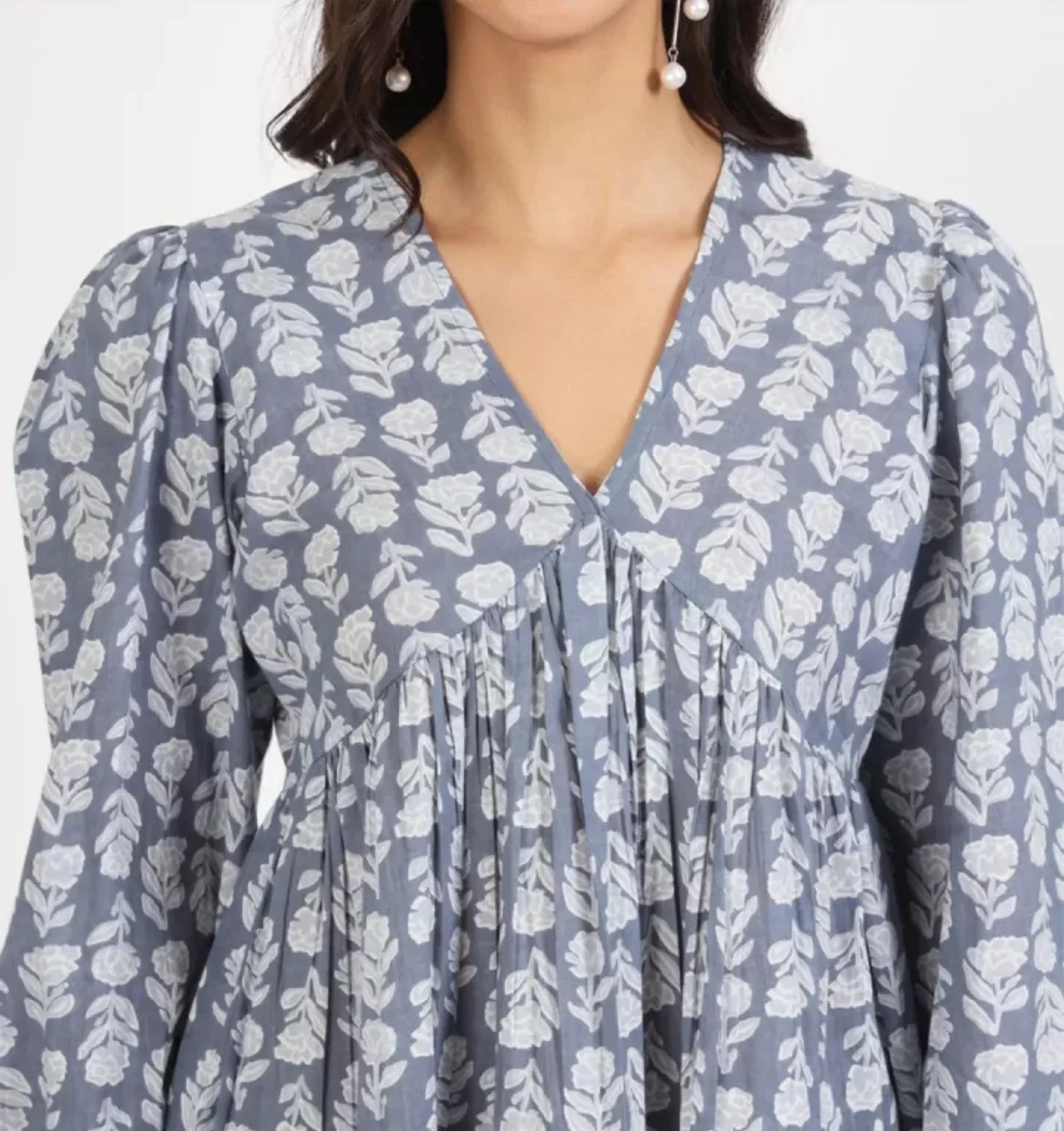 Grey regular a-line top