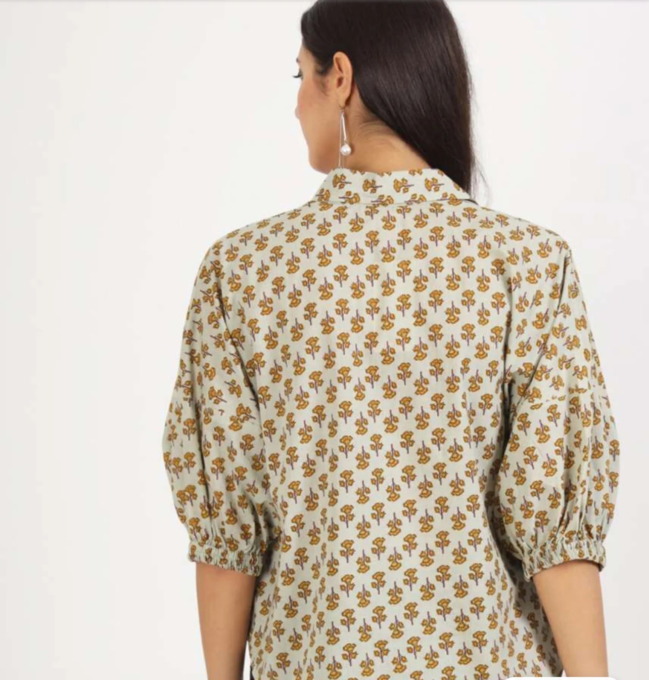 Green regular shirt style top