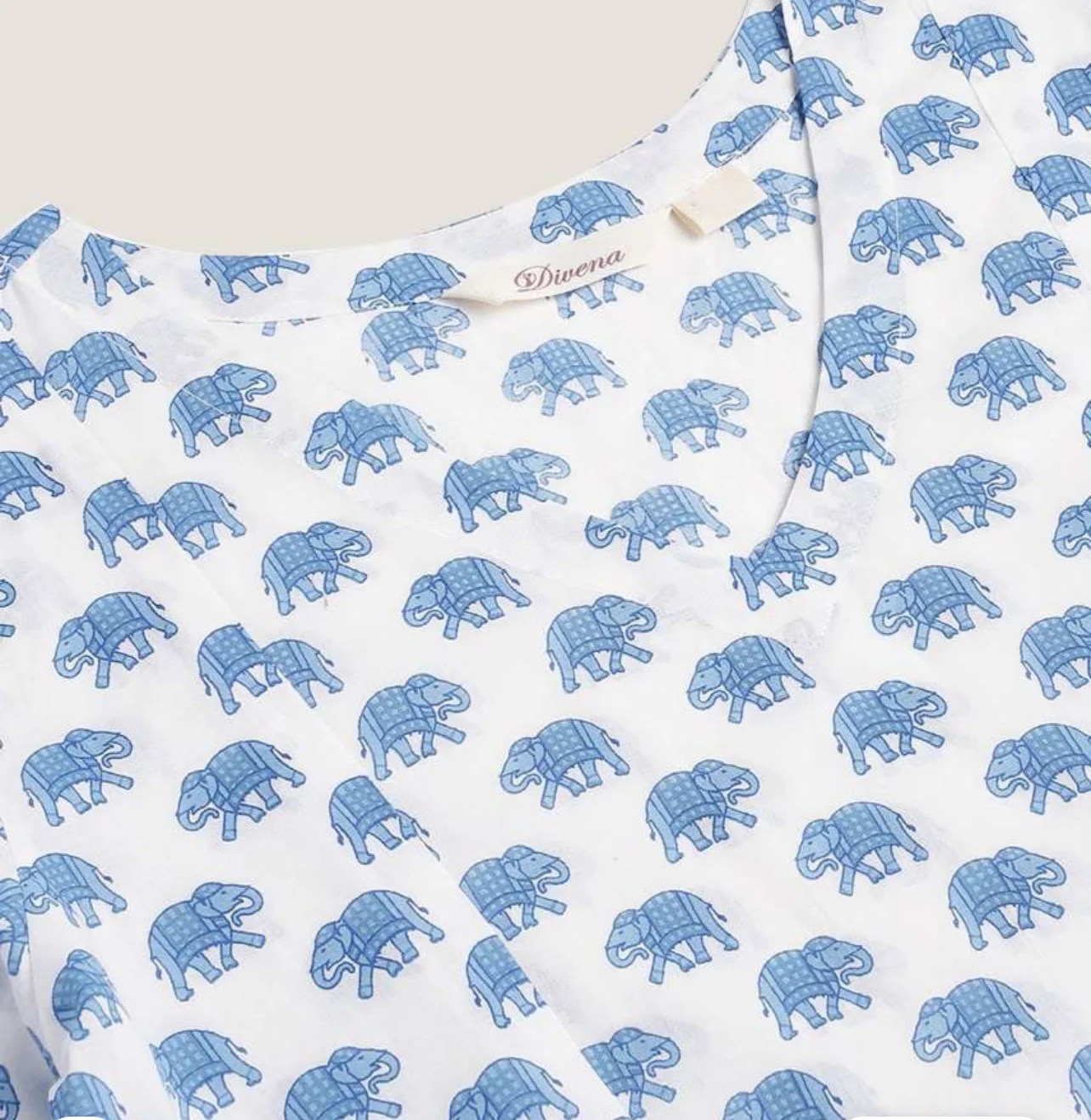 White and blue animal printed trouser