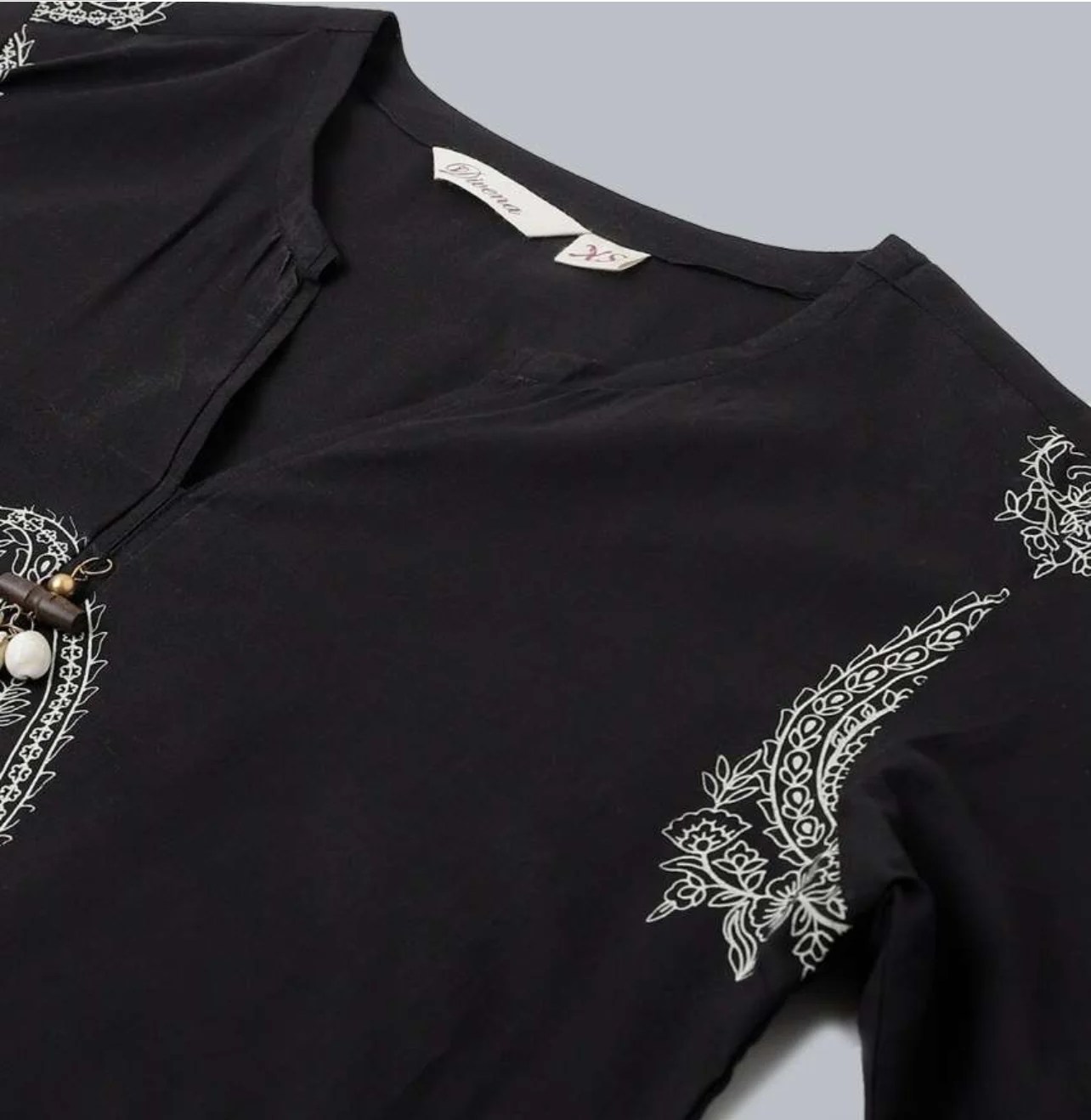 Black printed Kurta with Patiala