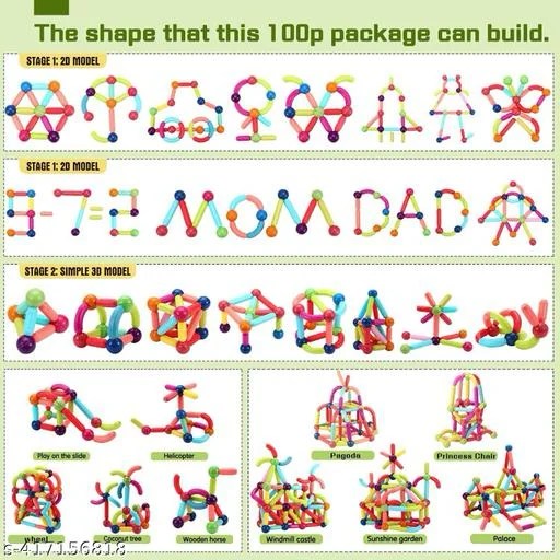 KIDS 26 PCs Magnetic Building Stick Blocs For Kids