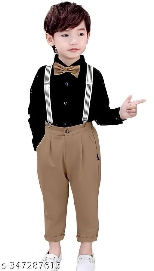 Best Kids Shirt Pant with Suspender and Bow Tie for Baby