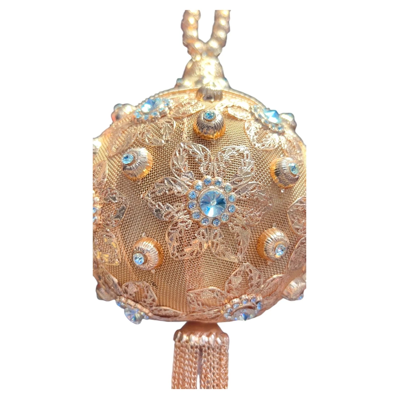 OVAL SHAPE GOLDEN DIAMOND STUDED CLUTCH
