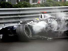 Nico Rosberg Crashing Big Time At The 2008 F1 Monaco Gp