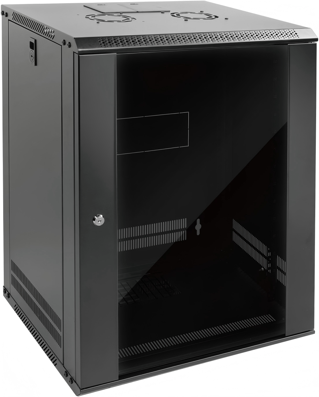 15U Wall Mount Rack Network Cabinet for 19" IT Equipment,with Lockable Door and Side Panels,17.7inch Depth