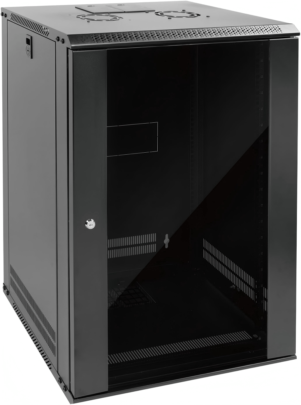 18U Wall Mount Rack Network Cabinet for 19" IT Equipment,with Lockable Door and Side Panels,17.7inch Depth