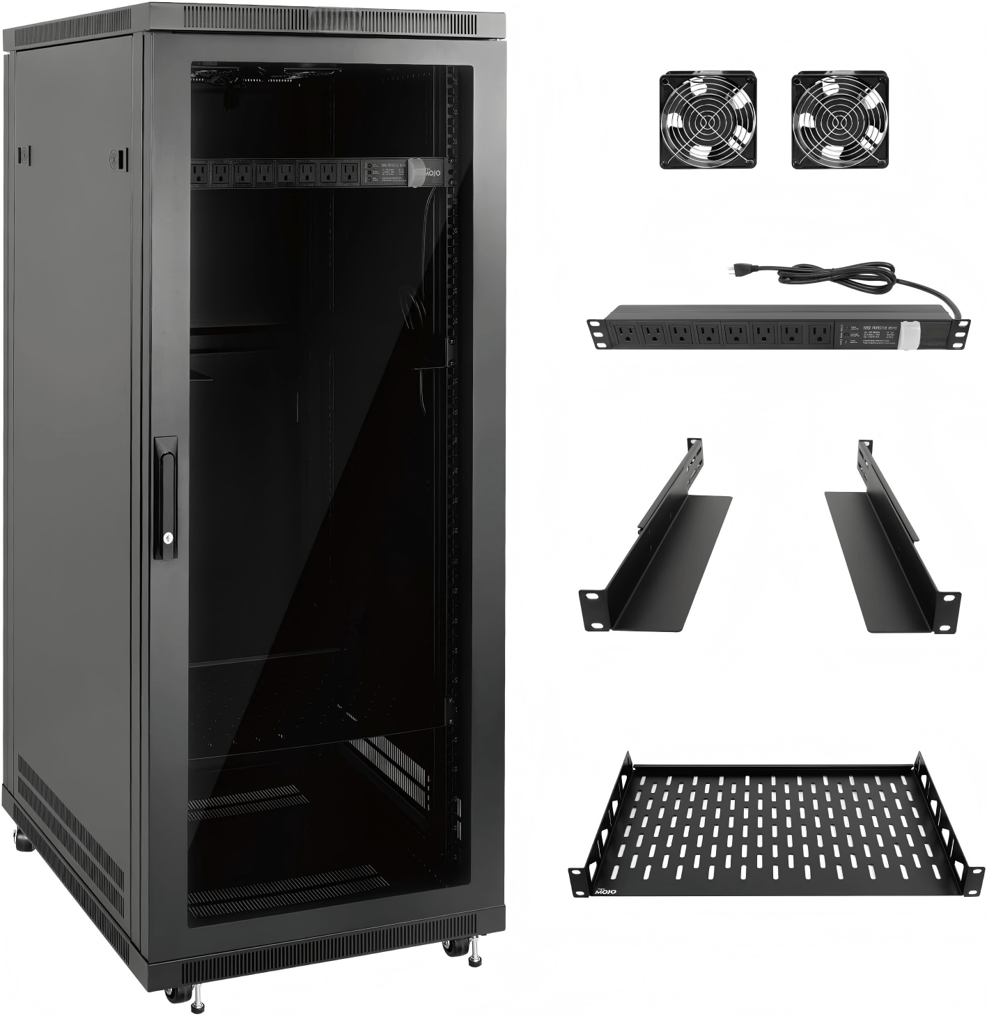 27U Server Rack,23.6 Inch / 31.5 Inch Depth,Hold Up to 1800Lbs,Lockable Cabinet,for Home,Office,Small Business