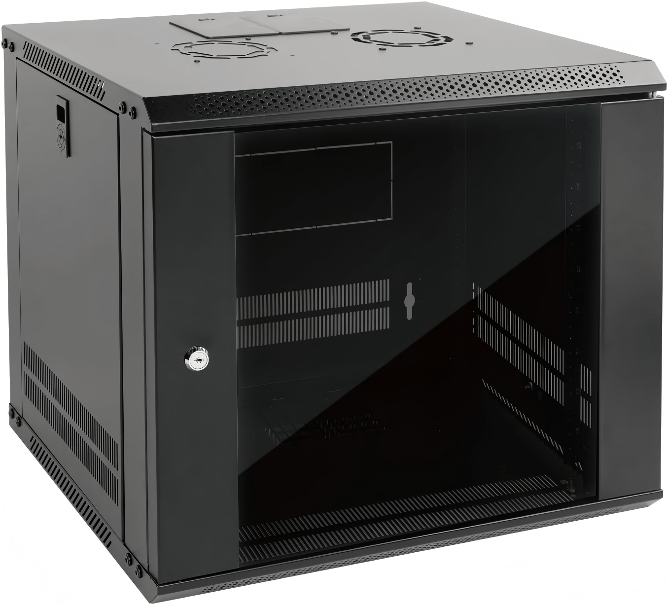 9U Wall Mount Rack Network Cabinet for 19" IT Equipment,with Lockable Door and Side Panels,17.7inch Depth
