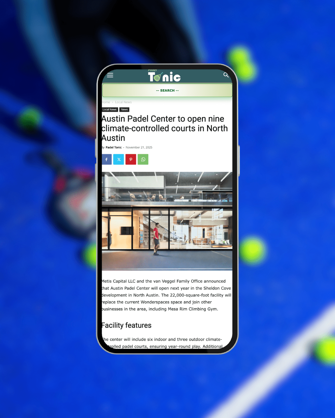 Austin Padel Center to open nine climate-controlled courts in North Austin