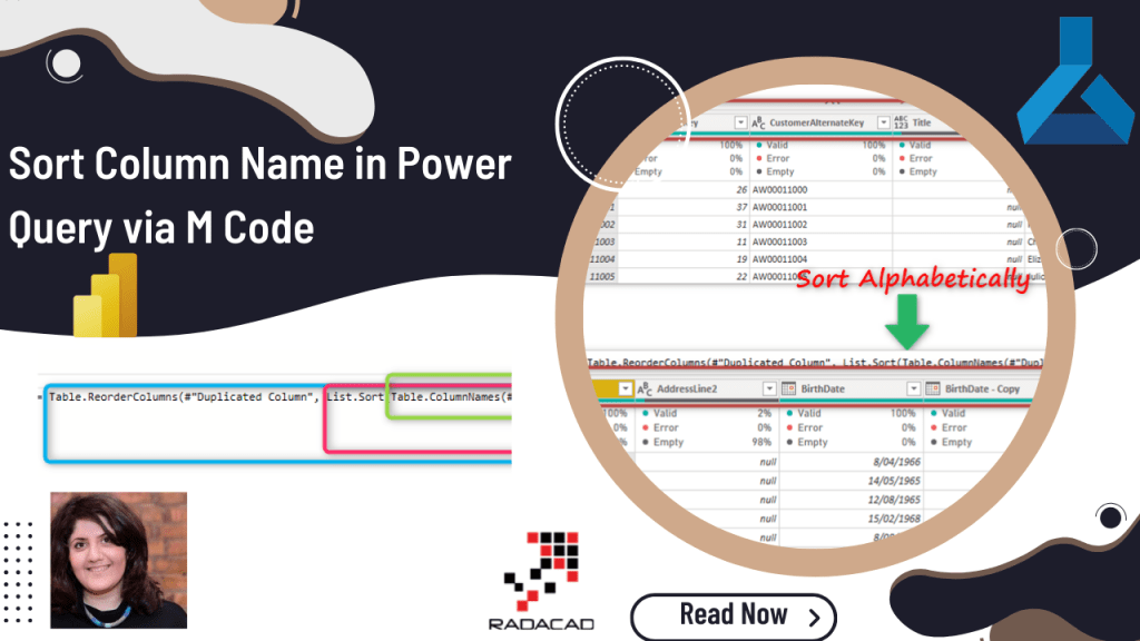 Sort Column Name in Power Query via M Code - RADACAD