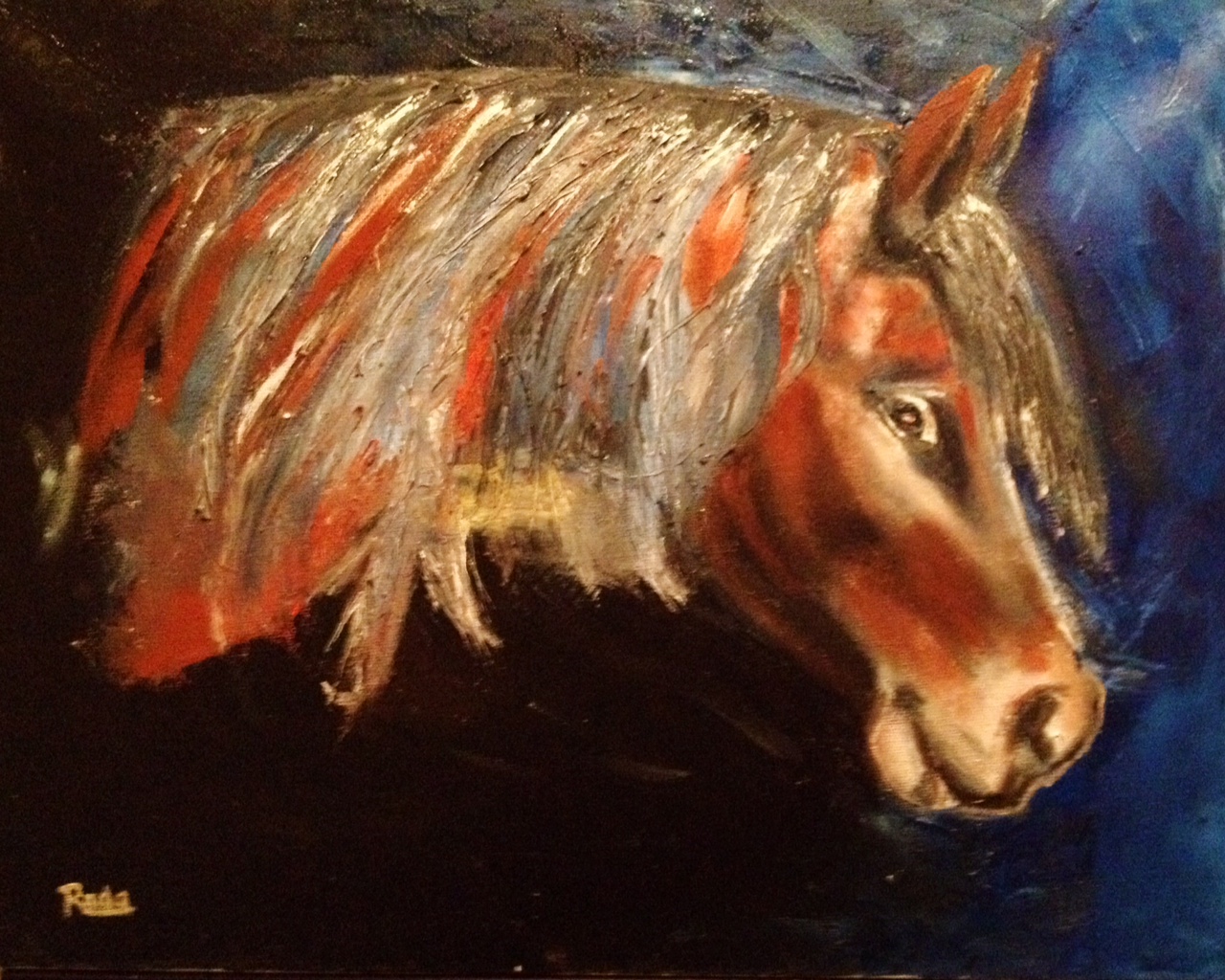 069. Horse Head, Unframed size: 11" x 14"