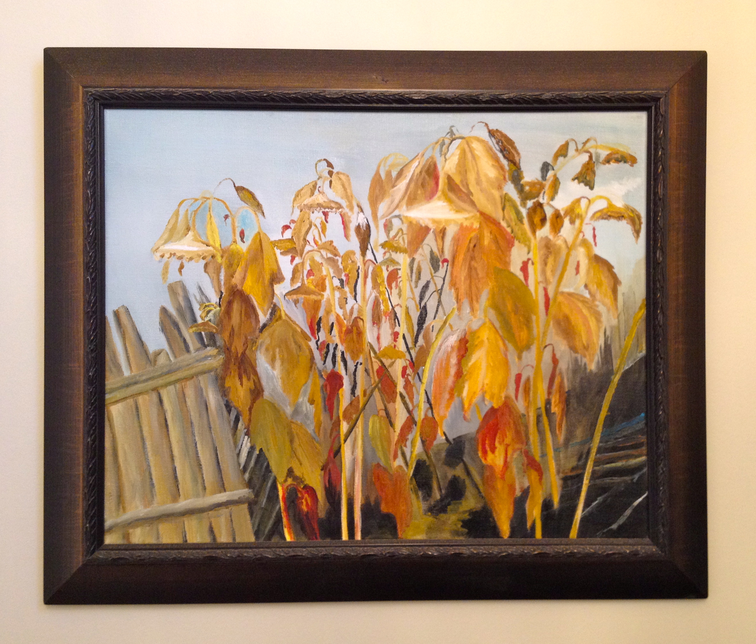 014. Wooden fence, Unframed size: 20" x 16"