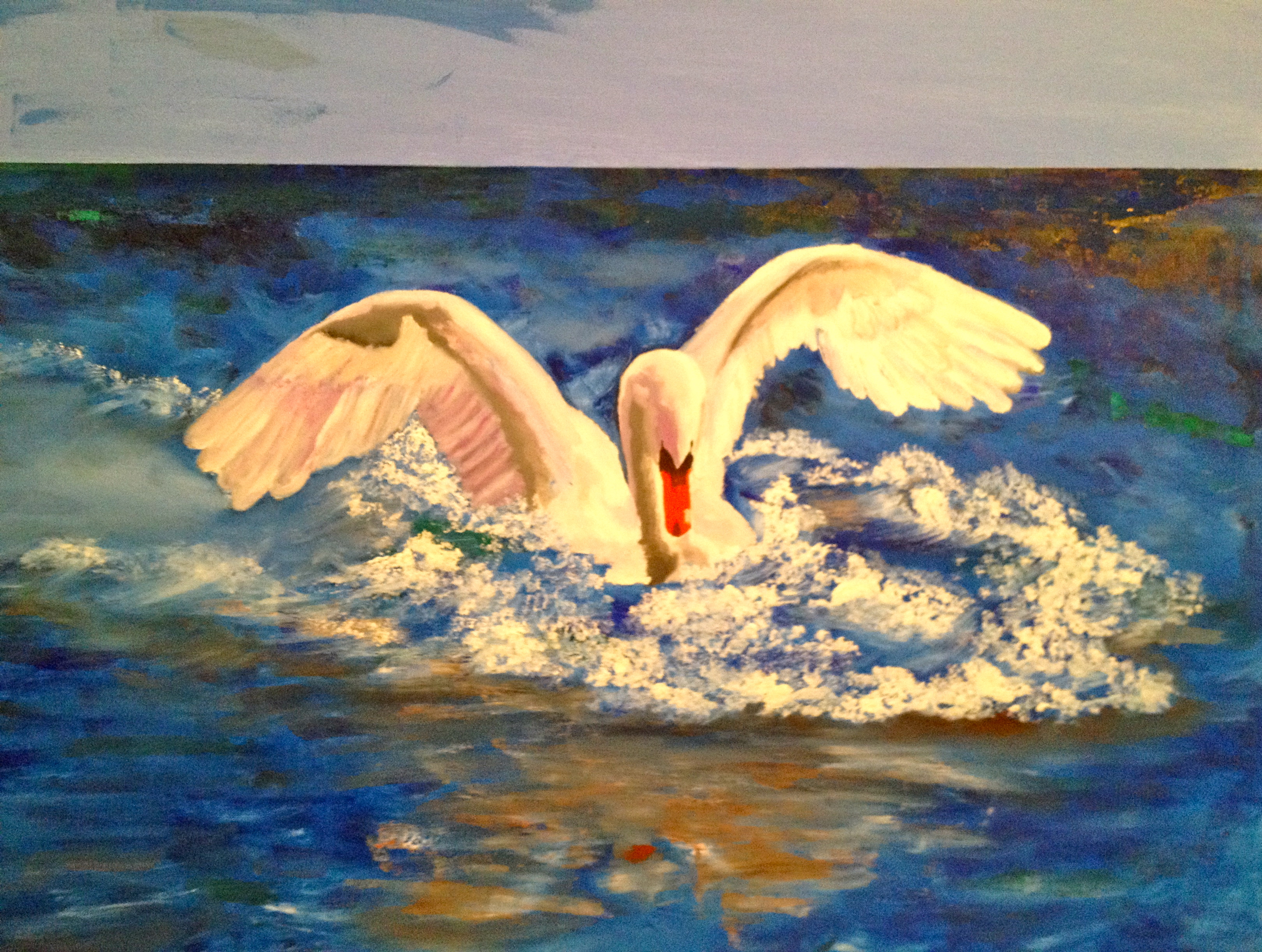 028. Swan, Unframed size: 35" x 27"