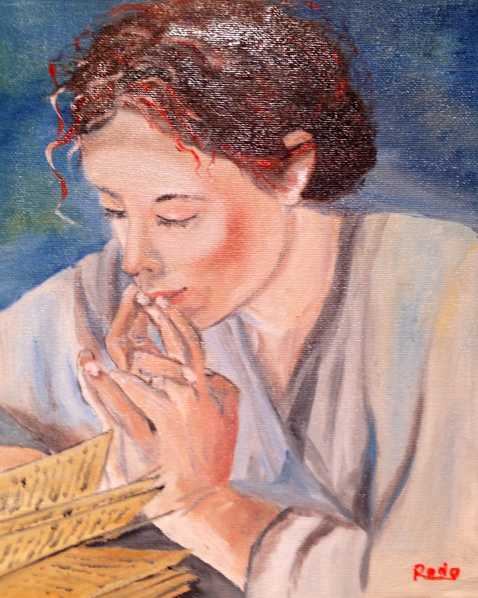074. The Reader, Unframed size: 11" x 14"