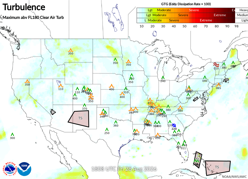 Clear Air Turbulence Turbulence Forecast 00 Clear Air Turbulence Max 