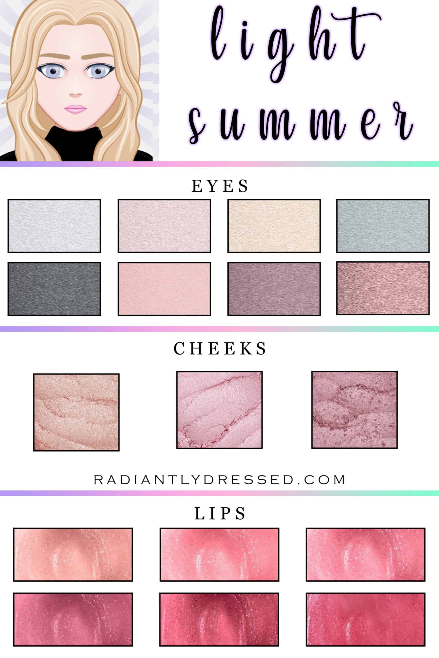 Summer color analysis makeup