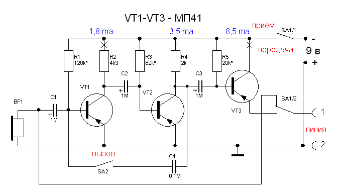 Схема слухового аппарата. Чувствительный микрофонный слуховой аппарат схема. Принципиальная схема простого переговорного устройства. Микрофонный усилитель для слухового аппарата. Усилитель на микрофон принципиальная схема.