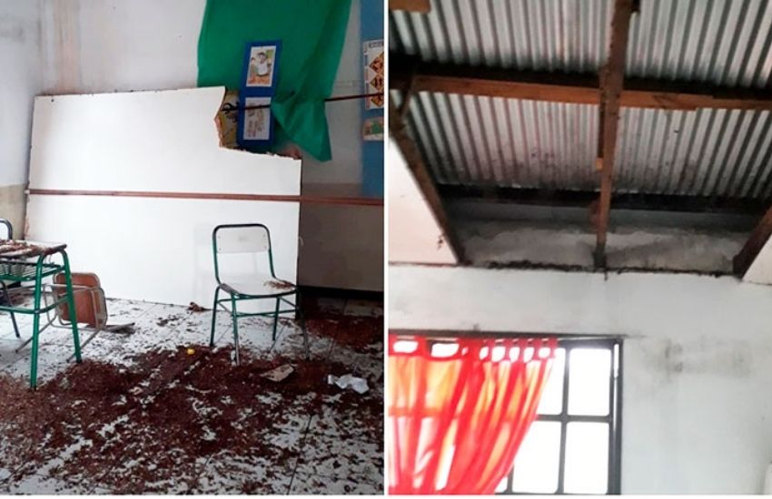 San Salvador: cayó parte del cielorraso de una escuela mientras daban clases