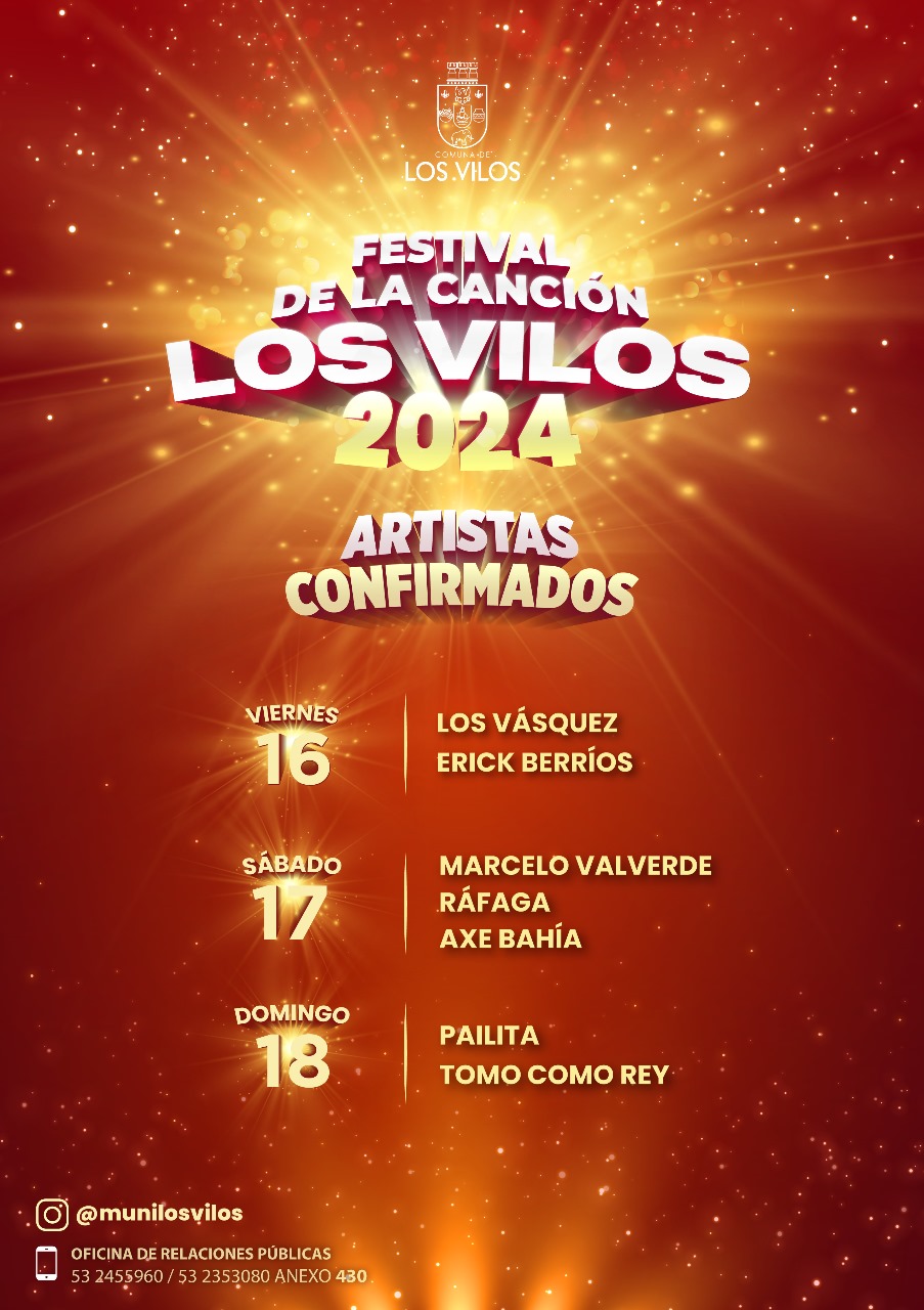 Municipio anuncia la parrilla de artistas de la XIV versión del Festival de Los Vilos