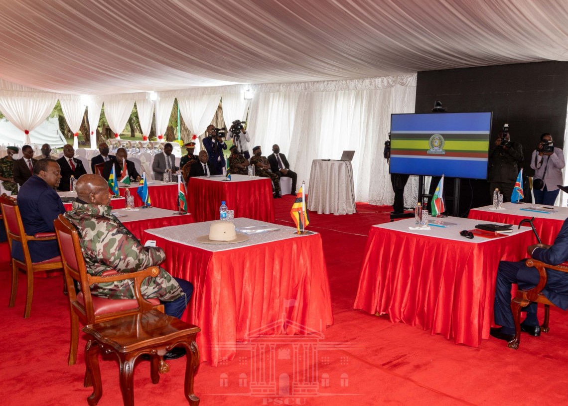 Perezida Kagame, Tshisekedi, Ndayishimiye, Museveni, Kiir na Kenyatta bari kwiga ku bya Congo