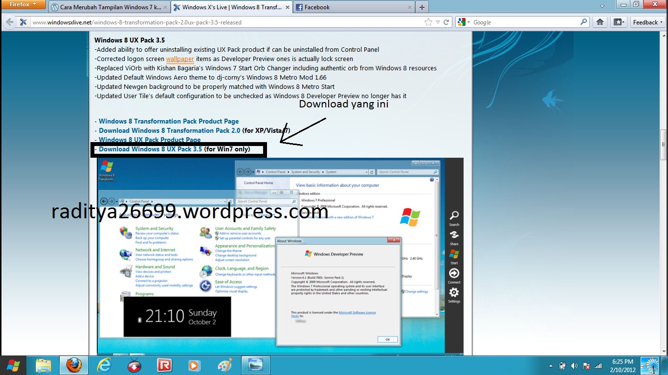 Mengganti tema yang telah terinstall . Cara Merubah Tampilan Windows 7 Ke Windows 8 Raditya26699