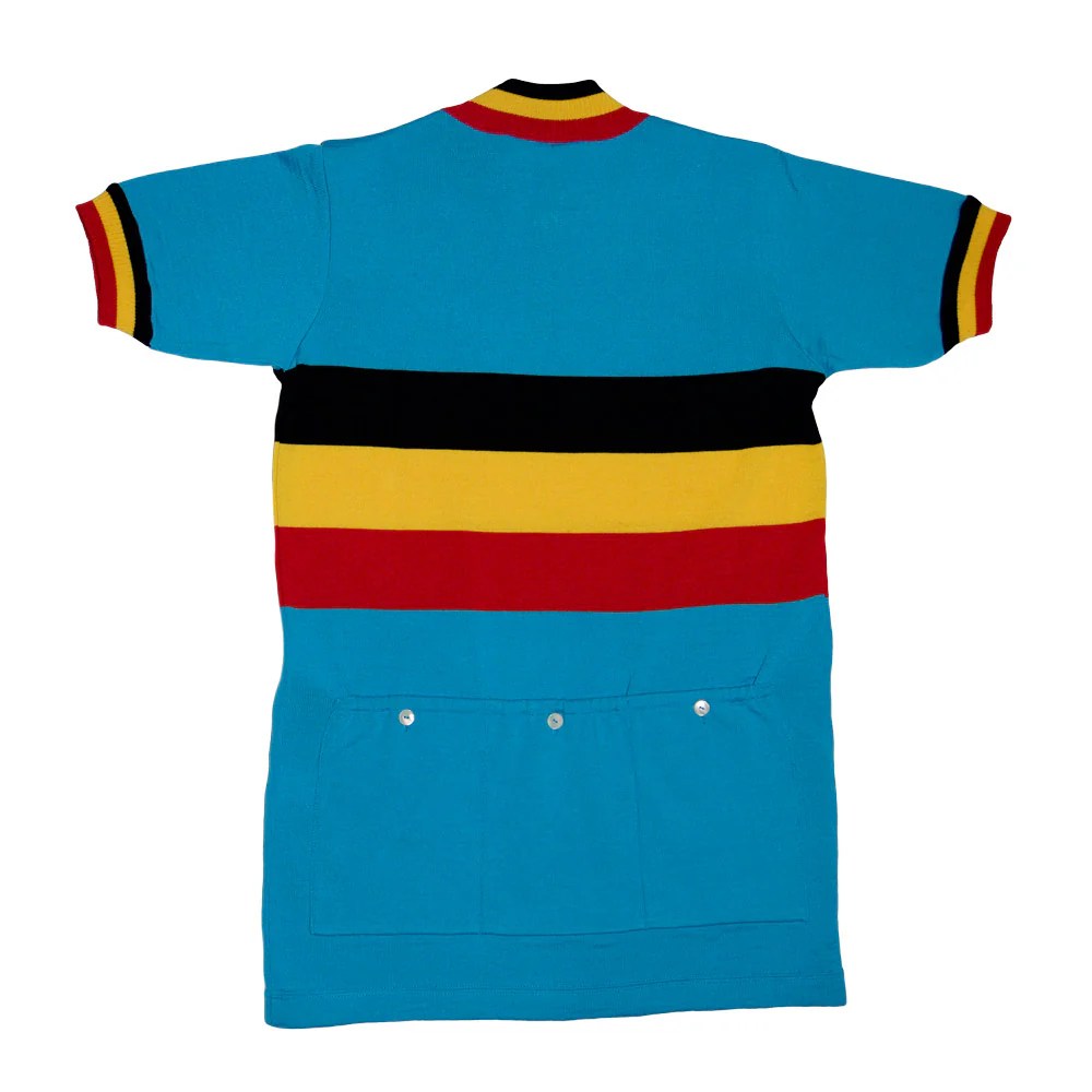 Vintage Retro Radtrikot BELGIEN BLUE