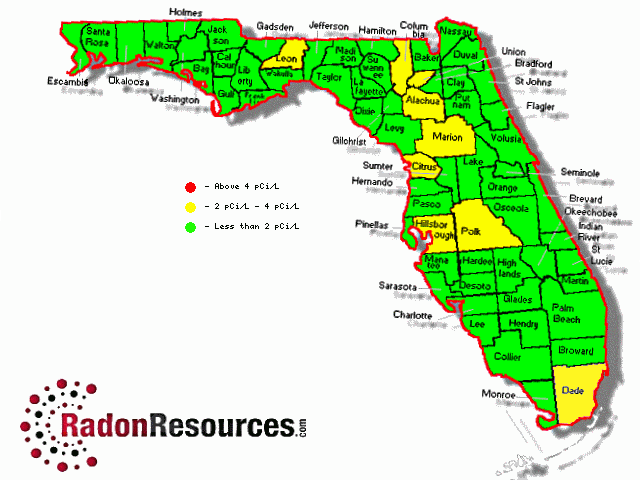 Florida Radon Mitigation Testing Levels Florida Radon Zones 