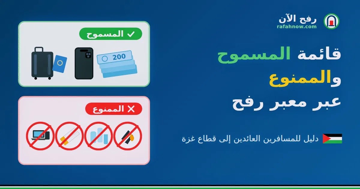 المسموح والممنوع عبر معبر رفح للمسافرين العائدين إلى غزة