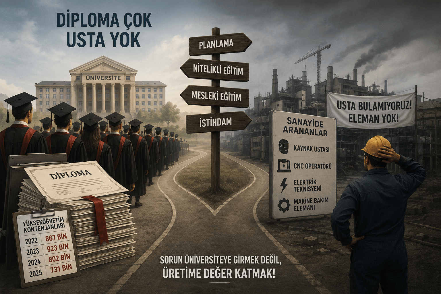 TÜRKİYE’NİN SESSİZ KRİZİ: DİPLOMA ÇOK, USTA YOK