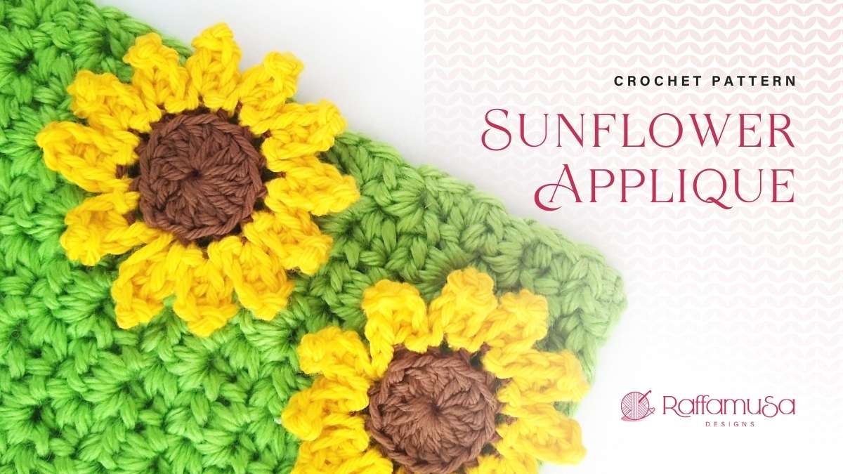 They make cute additions to any project! Crochet Sunflower Applique Free Crochet Pattern Raffamusadesigns