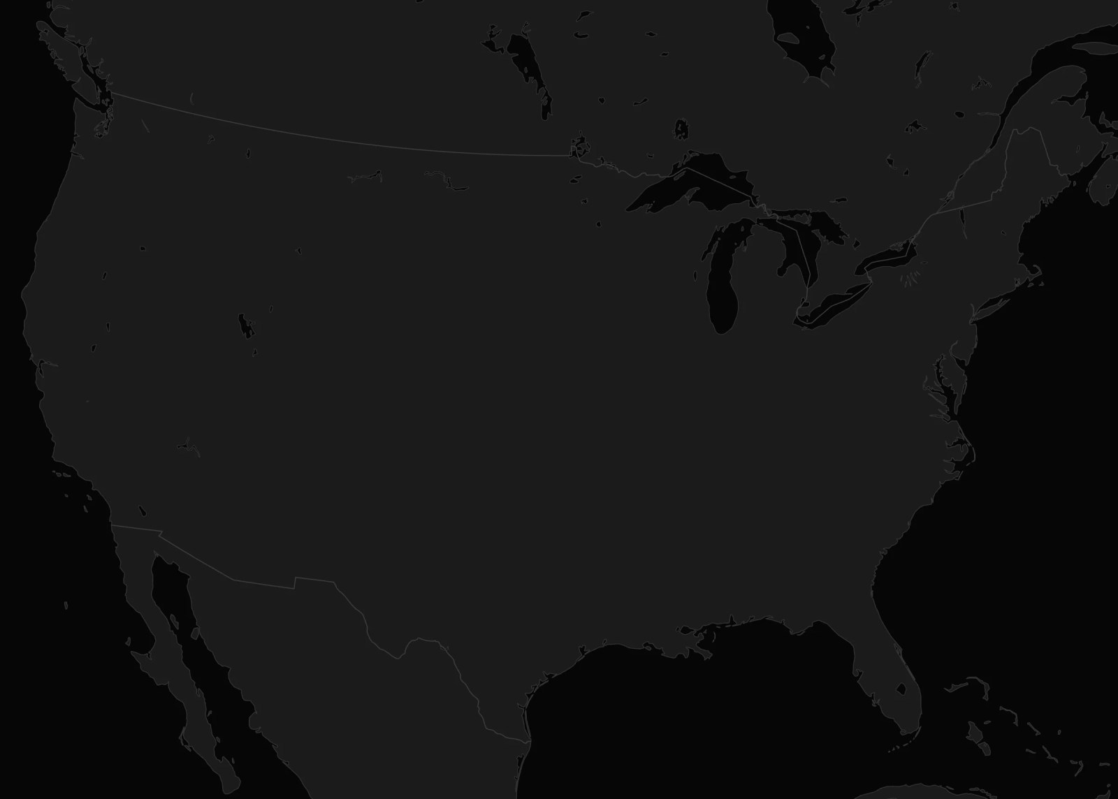 Map of North America marking the cities Raffi Santos covers