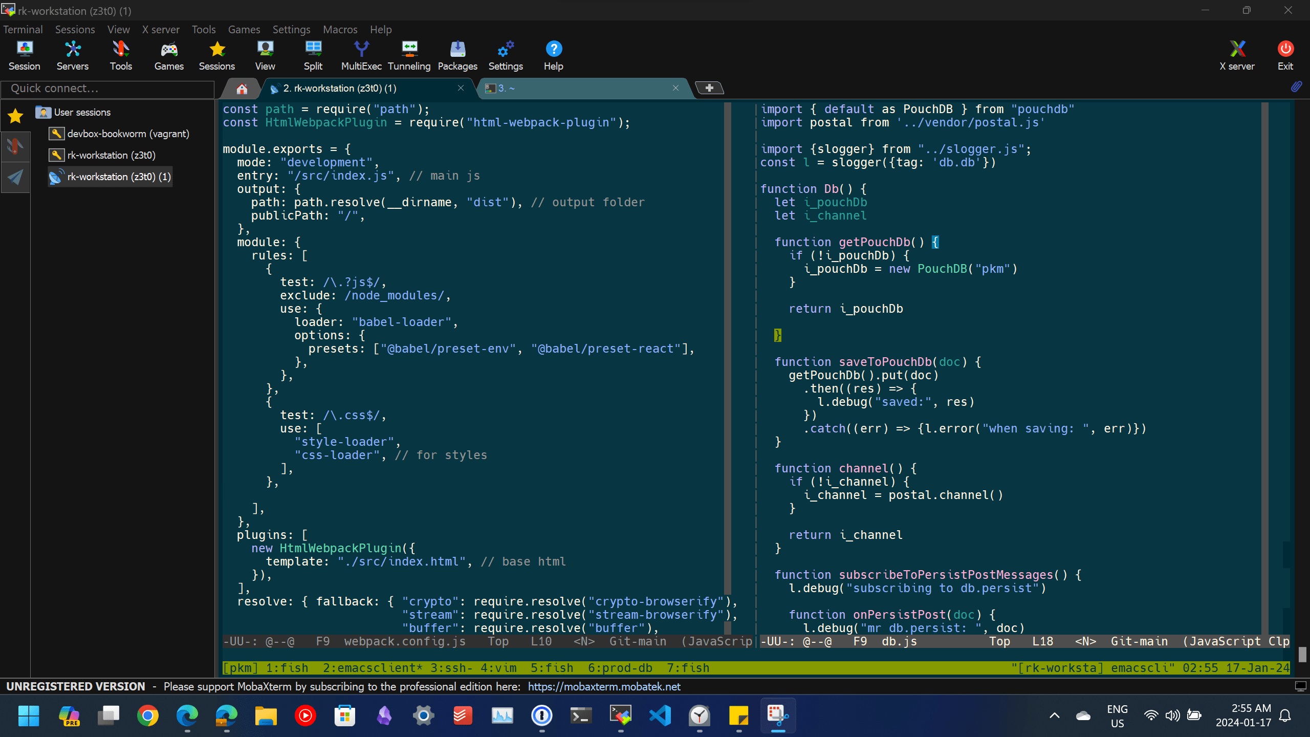 Experimenting with Remote Development using mosh + tmux + emacs