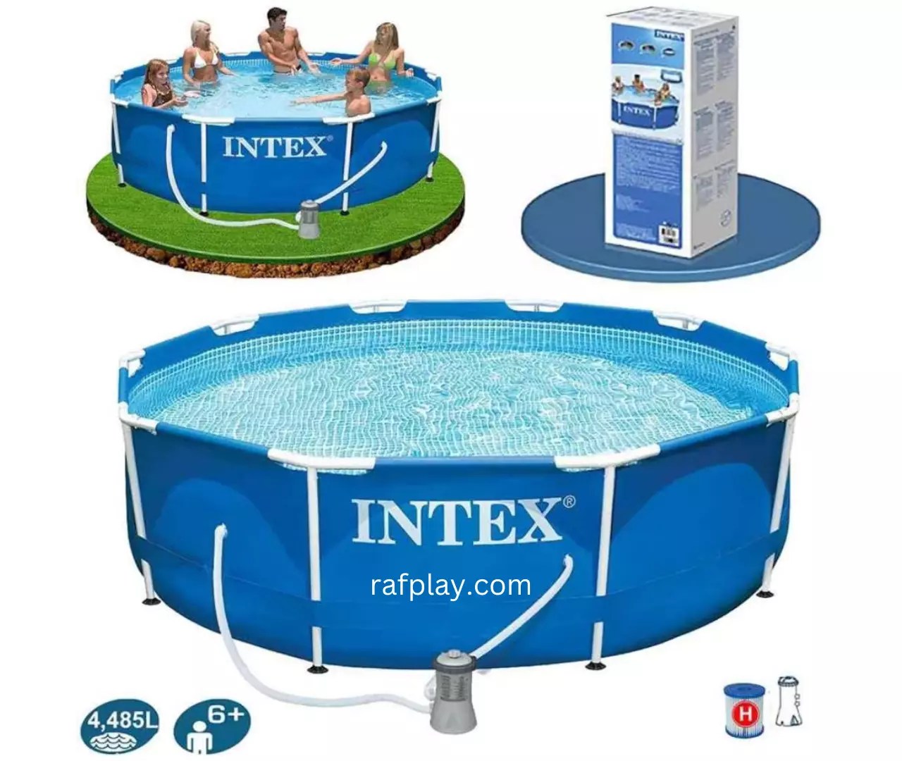 Intex Round Metal Frame Pool 3 05mt X 76cm With Filter Pump Rafplay