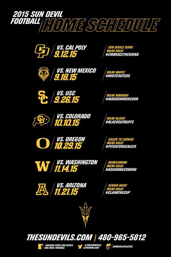 Asu football color schedule