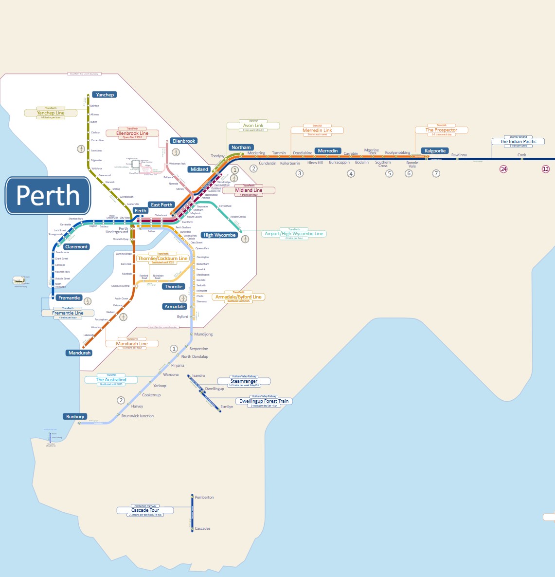 Perth Train Map Perth Map Bus Routes West Preview 
