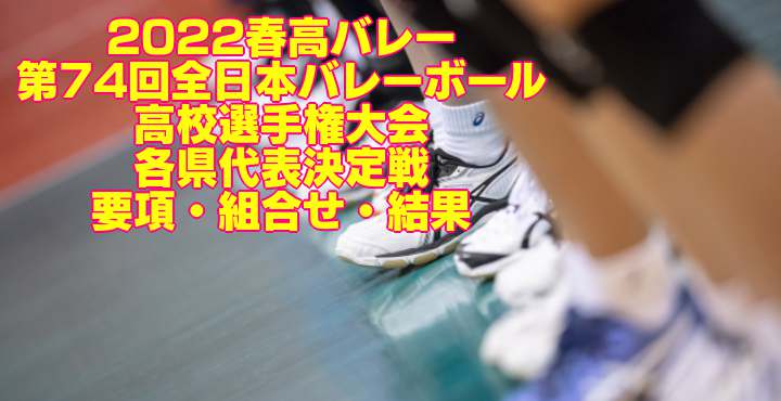 2022春高バレー｜第74回全日本バレーボール高校選手権 各県代表決定