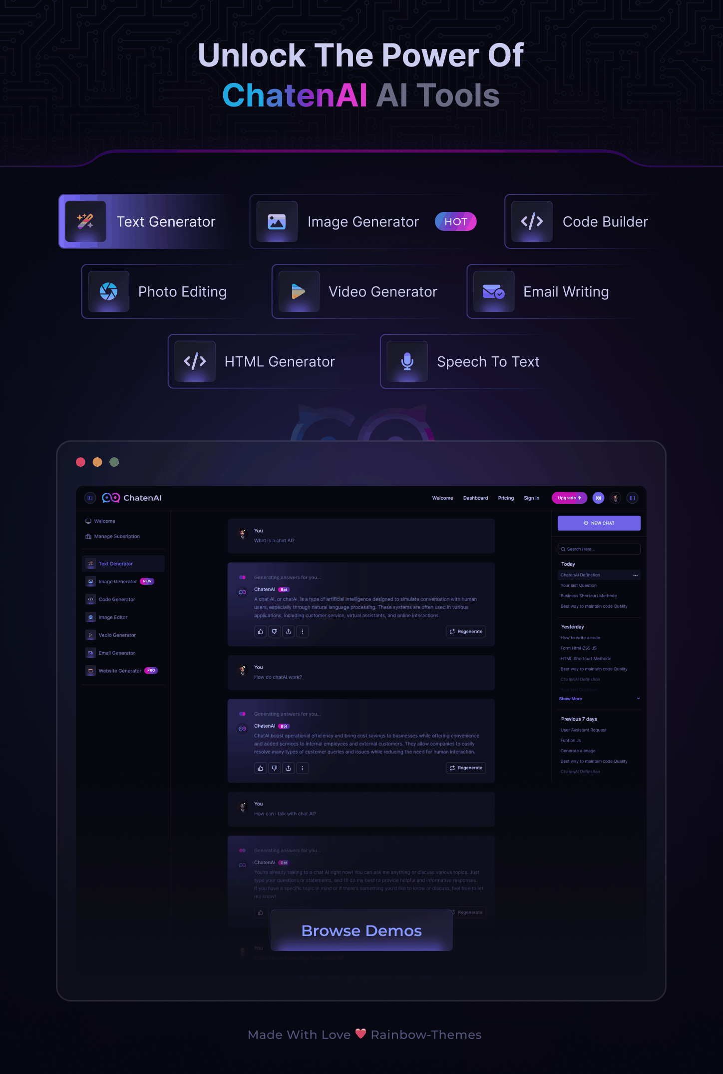 ChatenAi - AI SaaS Website + Dashboard HTML5 UI Kit - 4