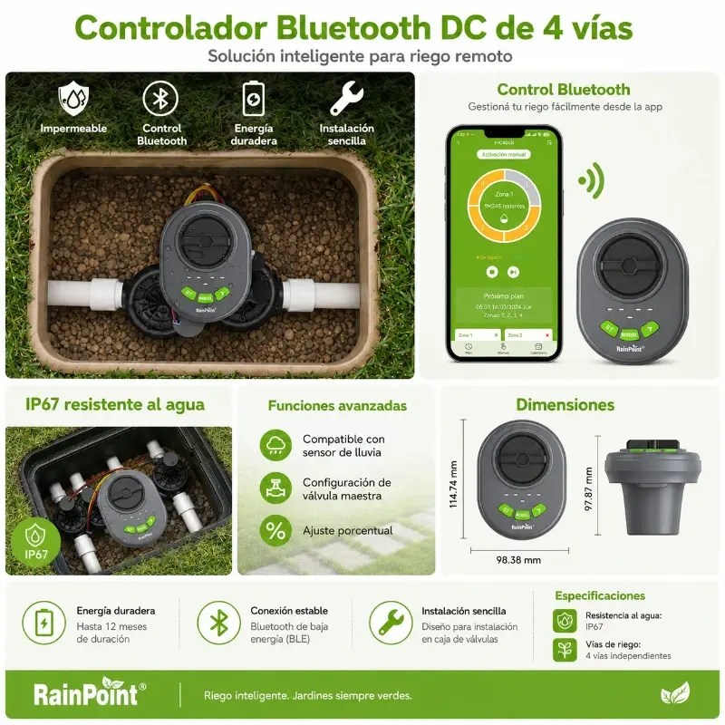 programador 4 electrovalvulas bluetooth