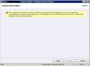 Solution import error